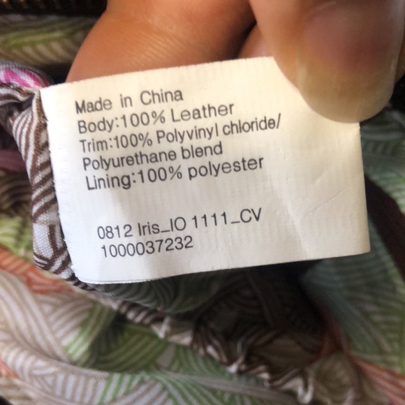 THE SAK brown, green,and blue leather and suede shoulder bag. Detachable straps. - Picture 9 of 12